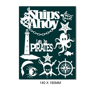 Ships Ahoy,Lets be Pirates,seaside   -140 x 180mm-  Min buy 3